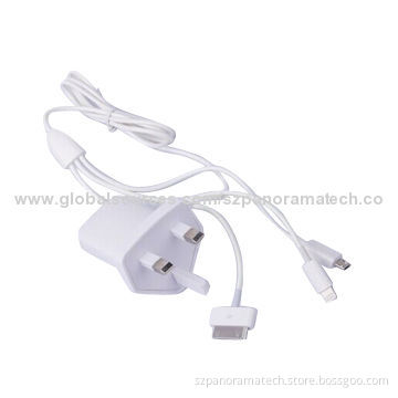 3-in-1 Wall Charger, European Pin, for I4, I5, Micro for Samsung, Blackberry, 100-220V Input, 5V-1A